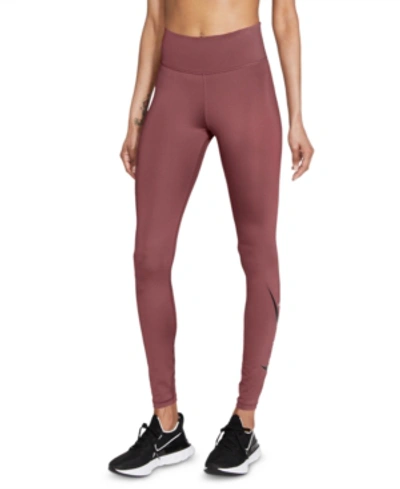 Shop Nike Women's Logo Active Running 7/8 Tights In Canyon Rust Red