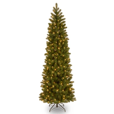 National Tree Company National Tree 6.5' Feel Real Downswept Douglas Fir Pencil Slim Tree With 300 Clear Lights In Green