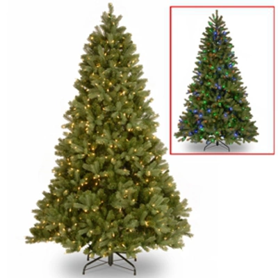 National Tree Company National Tree 7.5' "feel Real" Down Swept Douglas Fir Hinged Tree With Led Lights In Green