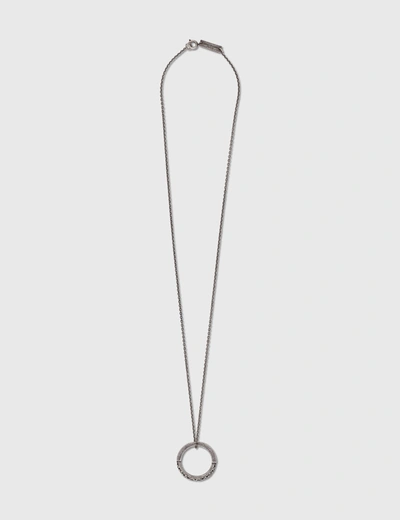 Shop Maison Margiela Embossed Ring Necklace In Silver