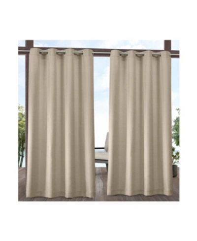 Shop Exclusive Home Curtains Indoor - Outdoor Solid Cabana Grommet Top Curtain Panel Pair, 54" X 96" In Beige