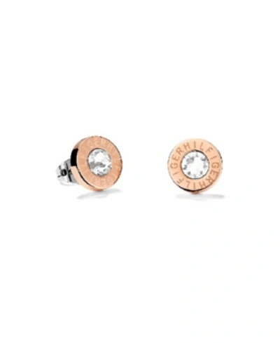 Shop Tommy Hilfiger Women's Stud Earrings In Rose Gold-tone