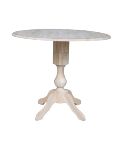 Shop International Concepts 42" Round Dual Drop Leaf Pedestal Table In Cream