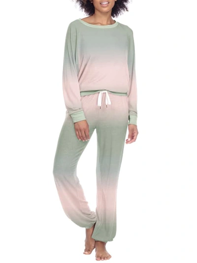 Shop Honeydew Intimates Star Seeker Birch Dip Knit Pajama Set In Birch Dip Dye