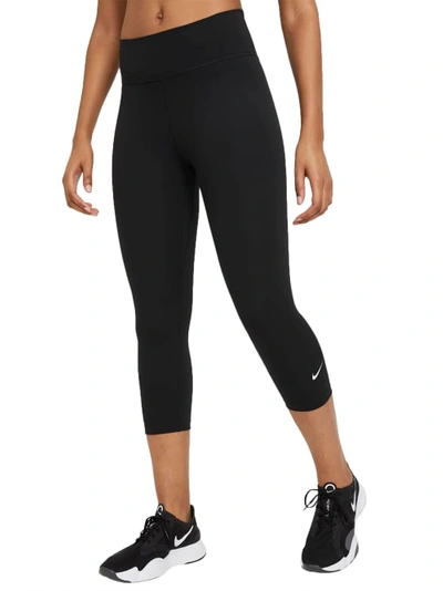 Shop Nike Mid-rise Capri Leggings In Black,white