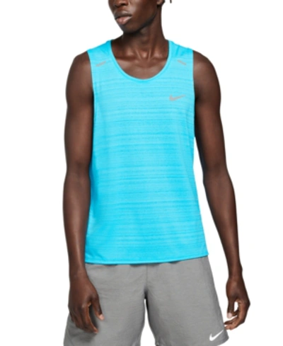 Nike Dri-fit Miler Men's Running Tank In Blues | ModeSens