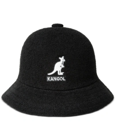 Shop Kangol Men's Big Logo Casual Bucket Hat In Black