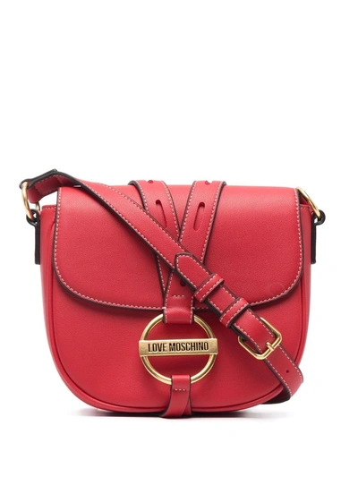 Shop Love Moschino Strappy Shoulder Bag In Red