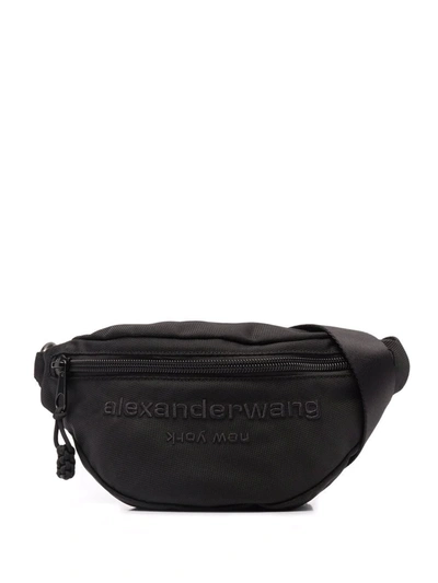 Shop Alexander Wang Primal Embroidered-logo Belt Bag In Black