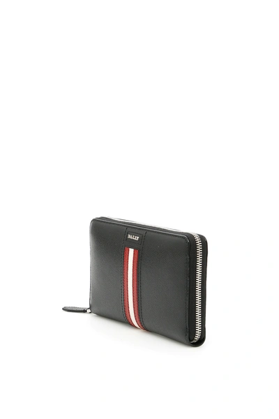 Shop Bally Telen Zip Around Wallet In Black,red,white