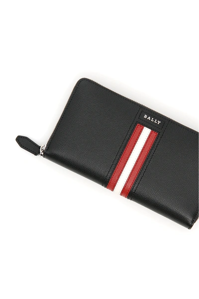 Shop Bally Telen Zip Around Wallet In Black,red,white