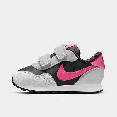 Shop Nike Girls' Toddler Md Valiant Hook-and-loop Casual Shoes In Dark Smoke Grey/hyper Pink/light Smoke Grey