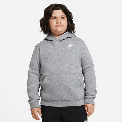 Shop Nike Boys' Sportswear Club Fleece Pullover Hoodie (plus Size) In Carbon Heather