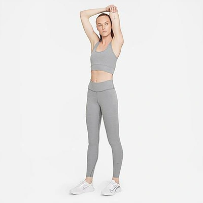 Shop Nike Women's One Luxe Ribbed Leggings In Iron Grey/heather/clear