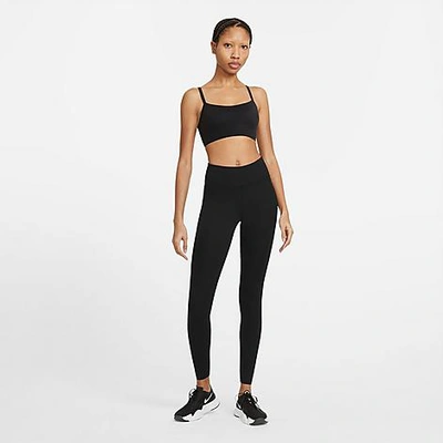 Shop Nike Women's One Luxe Ribbed Leggings In Black/clear