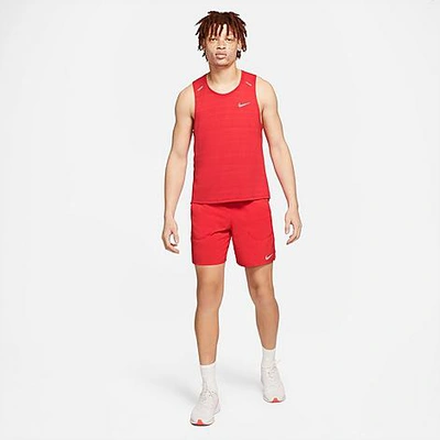 Shop Nike Men's Flex Stride 2-in-1 Shorts In University Red/reflective Silver