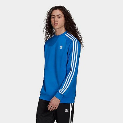 Adidas Originals Adidas Men s Originals Adicolor Classics 3 stripes Crew Sweatshirt In Bluebird ModeSens