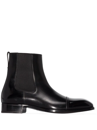 Shop Tom Ford Elkan Leather Chelsea Boots In Schwarz