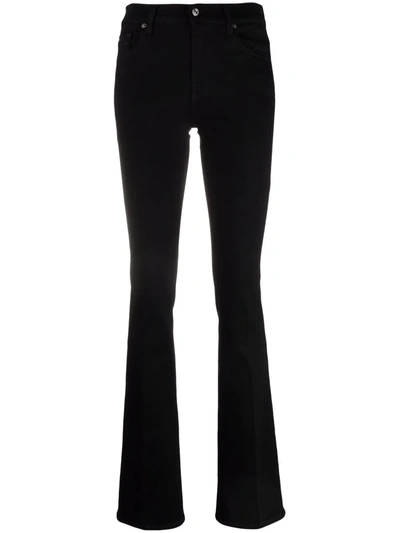 Shop 7 For All Mankind High-rise Flared-leg Jeans In Schwarz