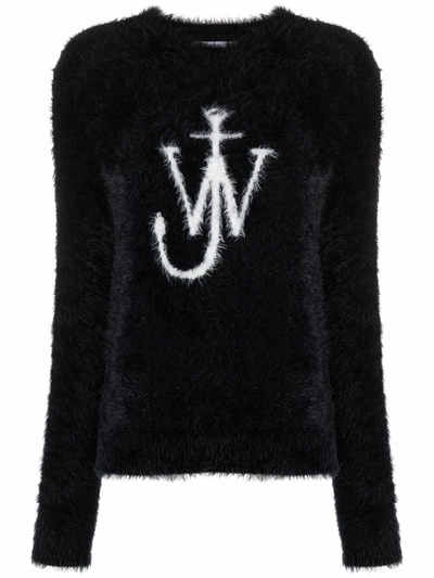 Shop Jw Anderson Anchor-embroidered Jumper In Schwarz