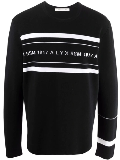 Alyx Contrast-logo Striped Jumper In Schwarz
