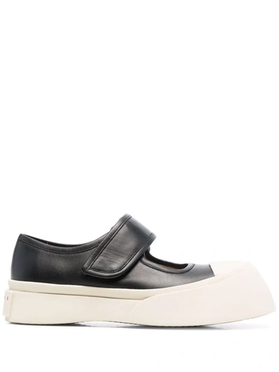 Marni Pablo Mary Jane Nappa Leather Sneakers In Black