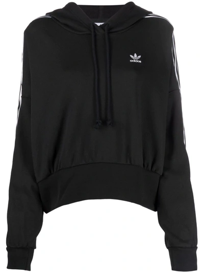 Shop Adidas Originals Tri-stripe Hoodie In Schwarz