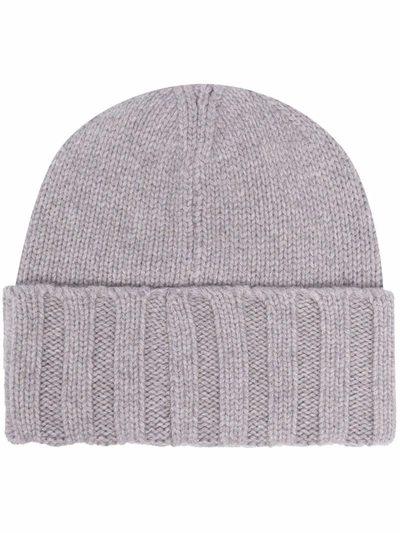Emporio Armani Cashmere Beanie Hat In Grau