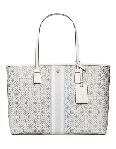 Shop Tory Burch White T Monogram Tote Bag In New Ivory