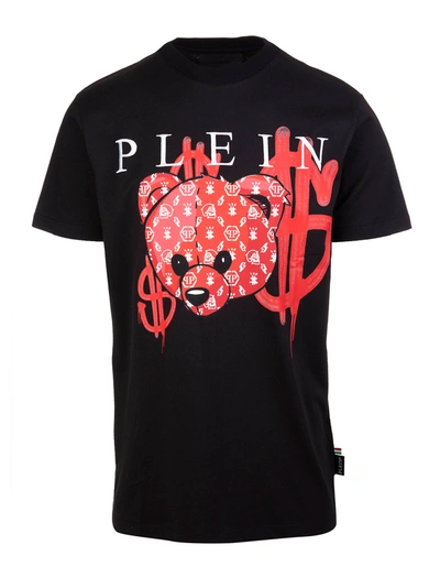 Shop Philipp Plein Man Black Taddy Bear T-shirt