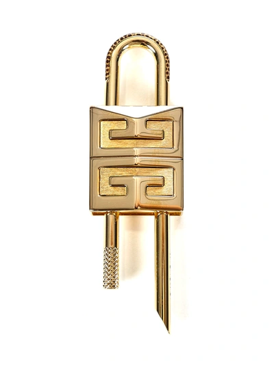Shop Givenchy Small 4g Padlock Key Ring In Gold