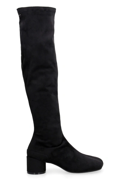 Shop Mm6 Maison Margiela Knee-boots In Black