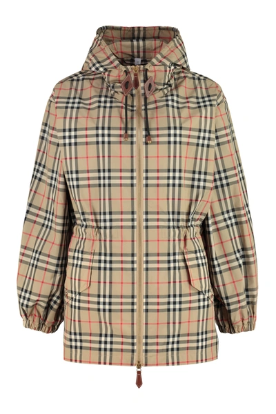 Shop Burberry Technical Fabric Hooded Jacket In Beige