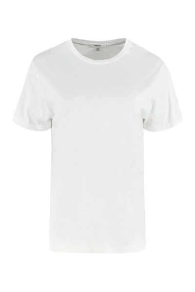 Shop Agolde Rena Cotton Crew-neck T-shirt In White