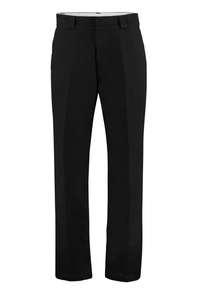 Shop Loewe Cotton Drill Trousers In Black