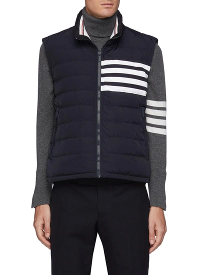 Shop Thom Browne Stripe Ski Down Vest In Blue