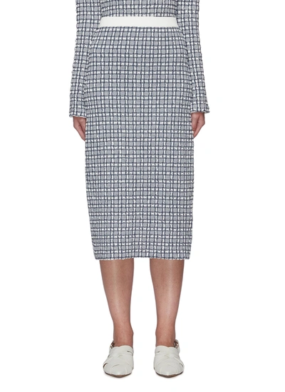Shop Victoria Victoria Beckham Column Jacquard Midi Skirt In Blue