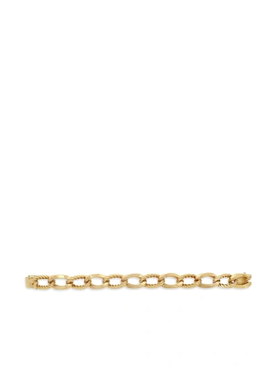 Pre-owned Boucheron 1941-1960 18kt Yellow Gold Retro Chain-link Bracelet In 金色