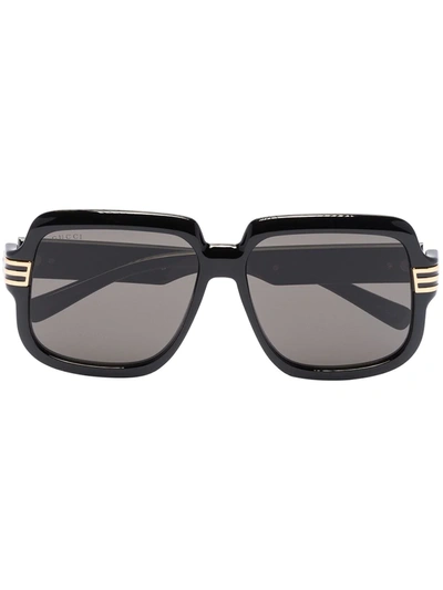 Shop Gucci Gg0979 Square-frame Sunglasses In Black