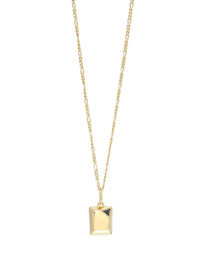 Shop Capsule Eleven Jewel Beneath Signet Pendant Necklace In Gold