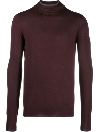 Shop Jil Sander Fine-knit Hooded Jumper In Red