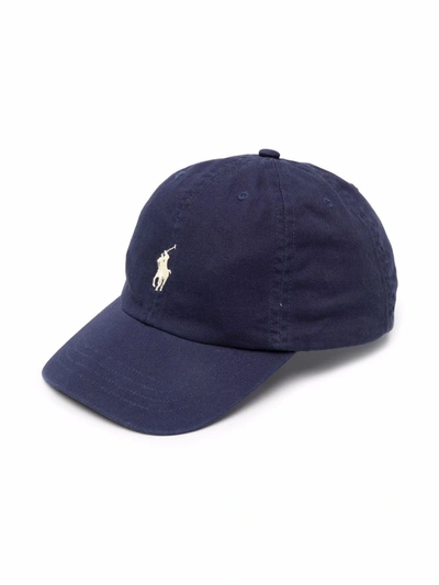 Shop Polo Ralph Lauren Logo-embroidered Cotton Cap In Blue