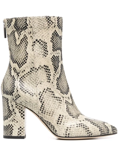 Shop Paris Texas Embossed 85mm Ankle Boots In Neutrals