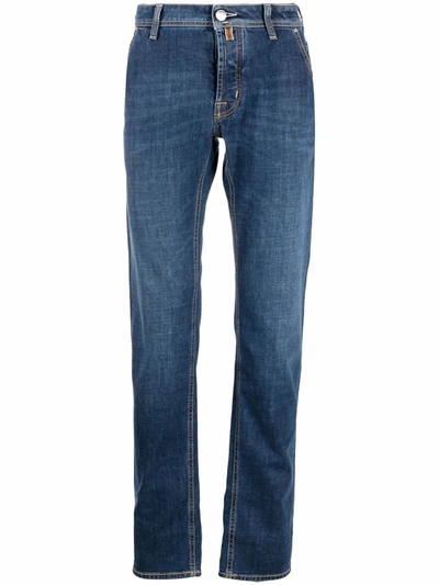 Shop Jacob Cohen Mid-rise Straight-leg Jeans In Blue