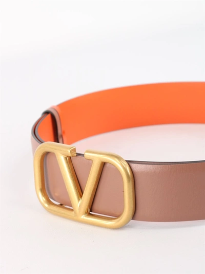 Shop Valentino Vlogo Signature Reversible Belt In Multicolor