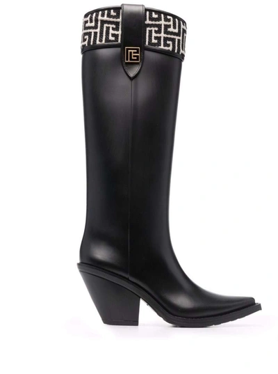 Shop Balmain Black Rubber Tess Boots