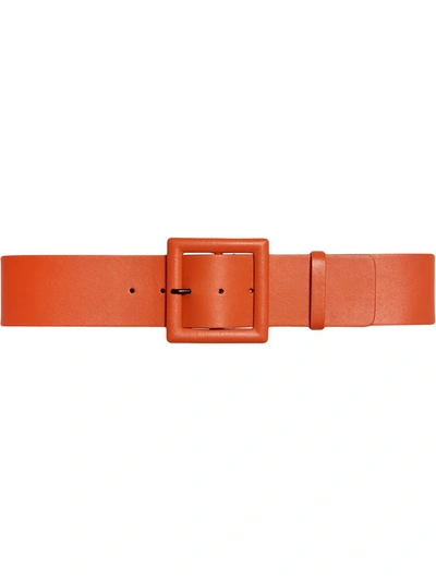 Shop Carolina Herrera Square-buckle Belt In Orange