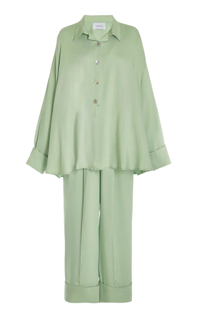 Shop Sleeper Women's Sizeless Viscose Pajama Set In Blue,green