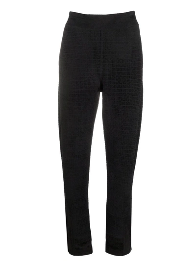 Shop Givenchy Monogram-print Tapered Trousers In Schwarz