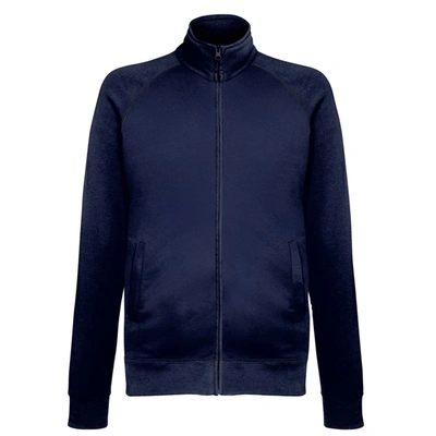 Shop Fruit Of The Loom Mens Lightweight Full Zip Sweatshirt Jacket (deep Navy) In Blue